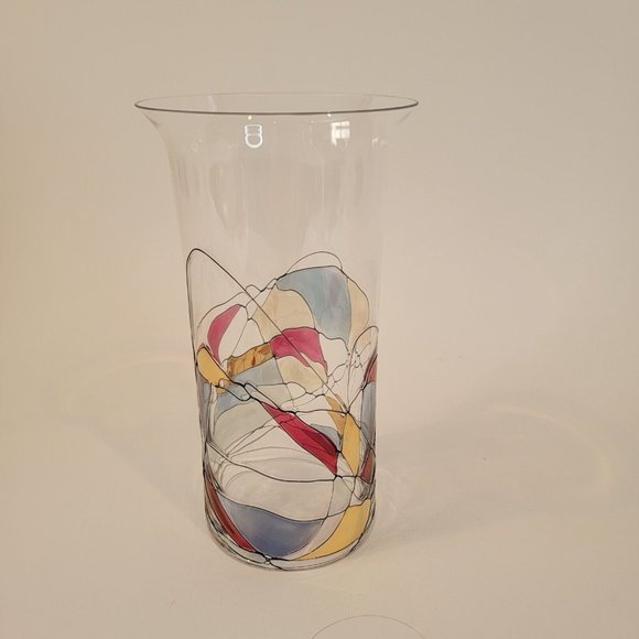 PartyLite Retired Mosaic Calypso Cylinder Hurricane Shade-Stained Glass - Picture 4 of 8